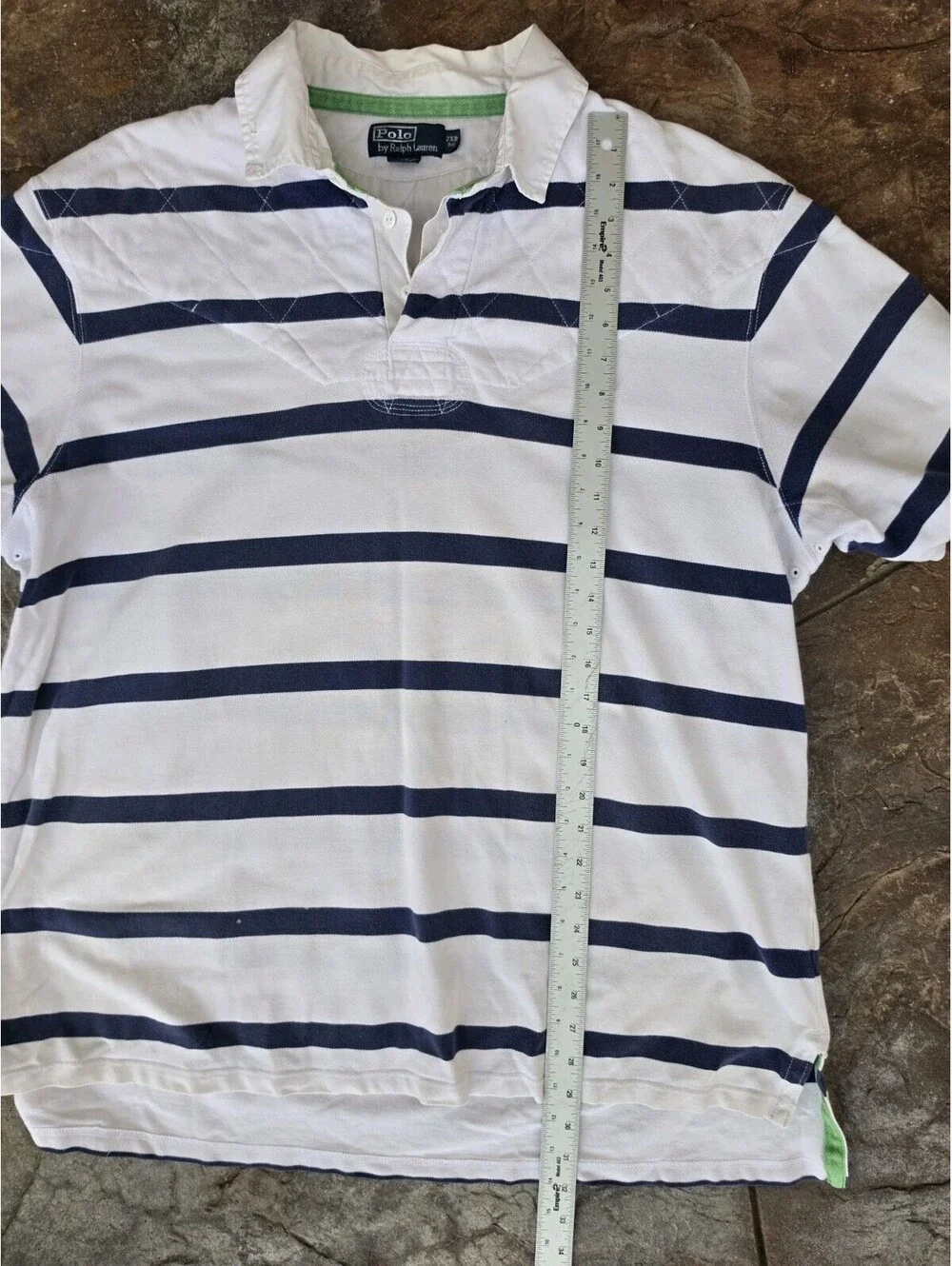 Vintage Polo Ralph Lauren Rugby Shirt 2XB Big Stripe Pony 80's or Early 90's